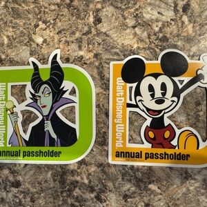 Disney Maleficent and Mickey Mouse Passholder Magnets
